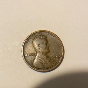 Error 1919 Lincoln Wheat Penny L on rim